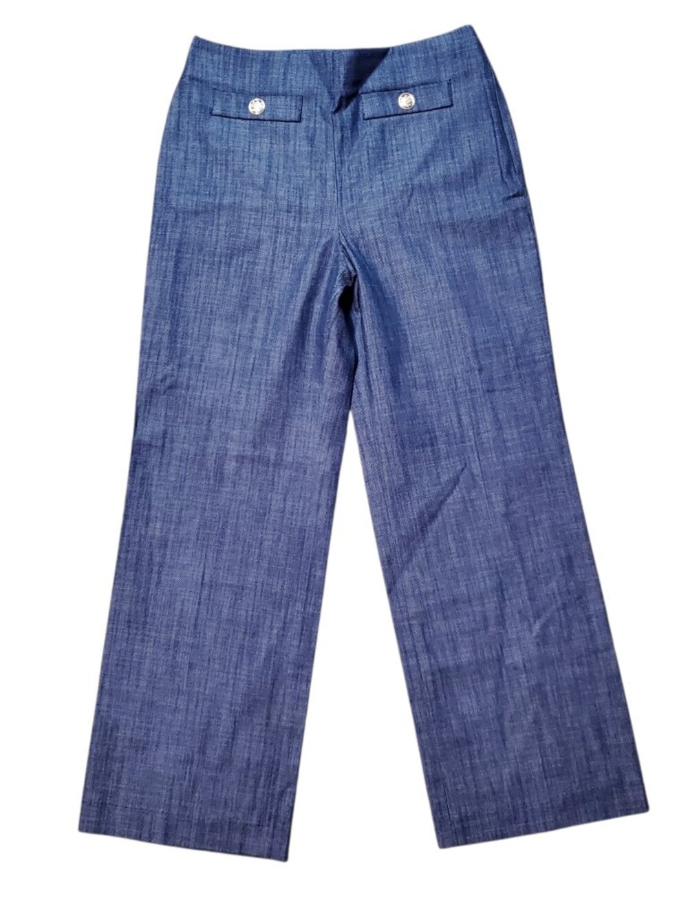 LOFT Wide Leg Dark Wash Blue Denim High Waist Pants - Size 2P